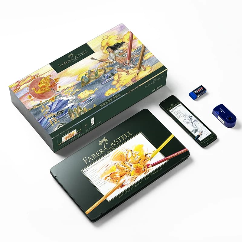 Faber-Castell Polychromos Conjunto de Presente “Radiant Mountain and Sea” com 60 Lápis de Cor à Base de Óleo